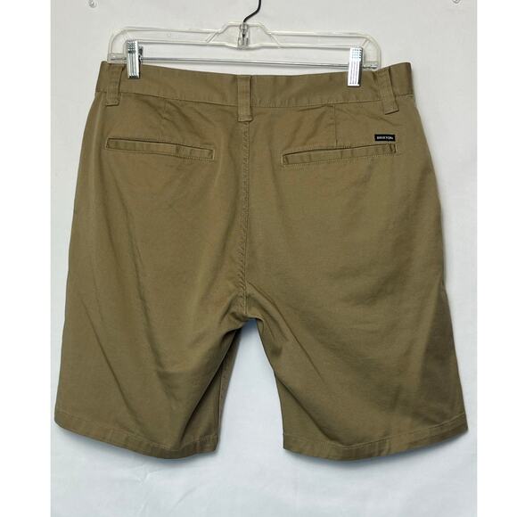 Brixton Men’s 32 Brown Chino Shorts Casual Skate Surf Streetwear Flat Front - Picture 2 of 7